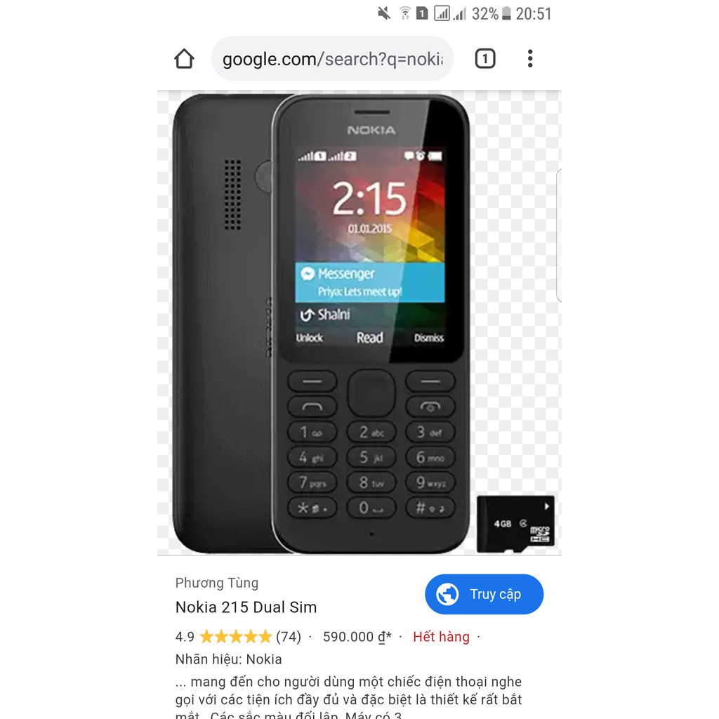 Nokia N215, 4G hàng chính hãng