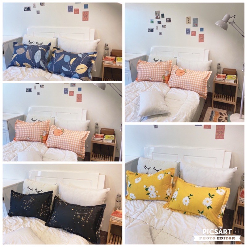 Vỏ gối vải cotton poly có khoá kéo