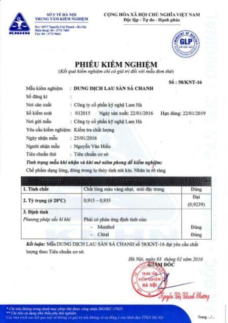 Lau sàn sả chanh 5lit Lam Hà