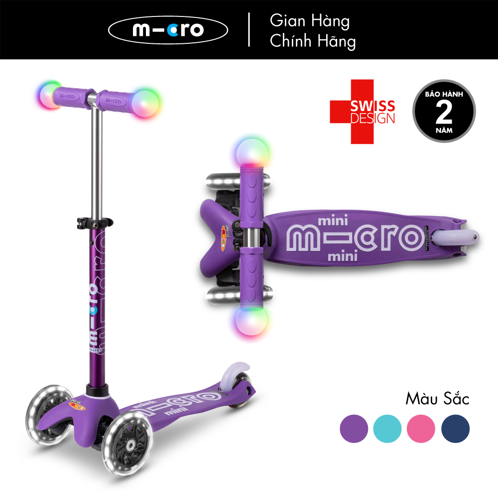 Xe trượt scooter Micro Mini Deluxe Magic (phiên bản tay cầm và bánh xe đèn LED)