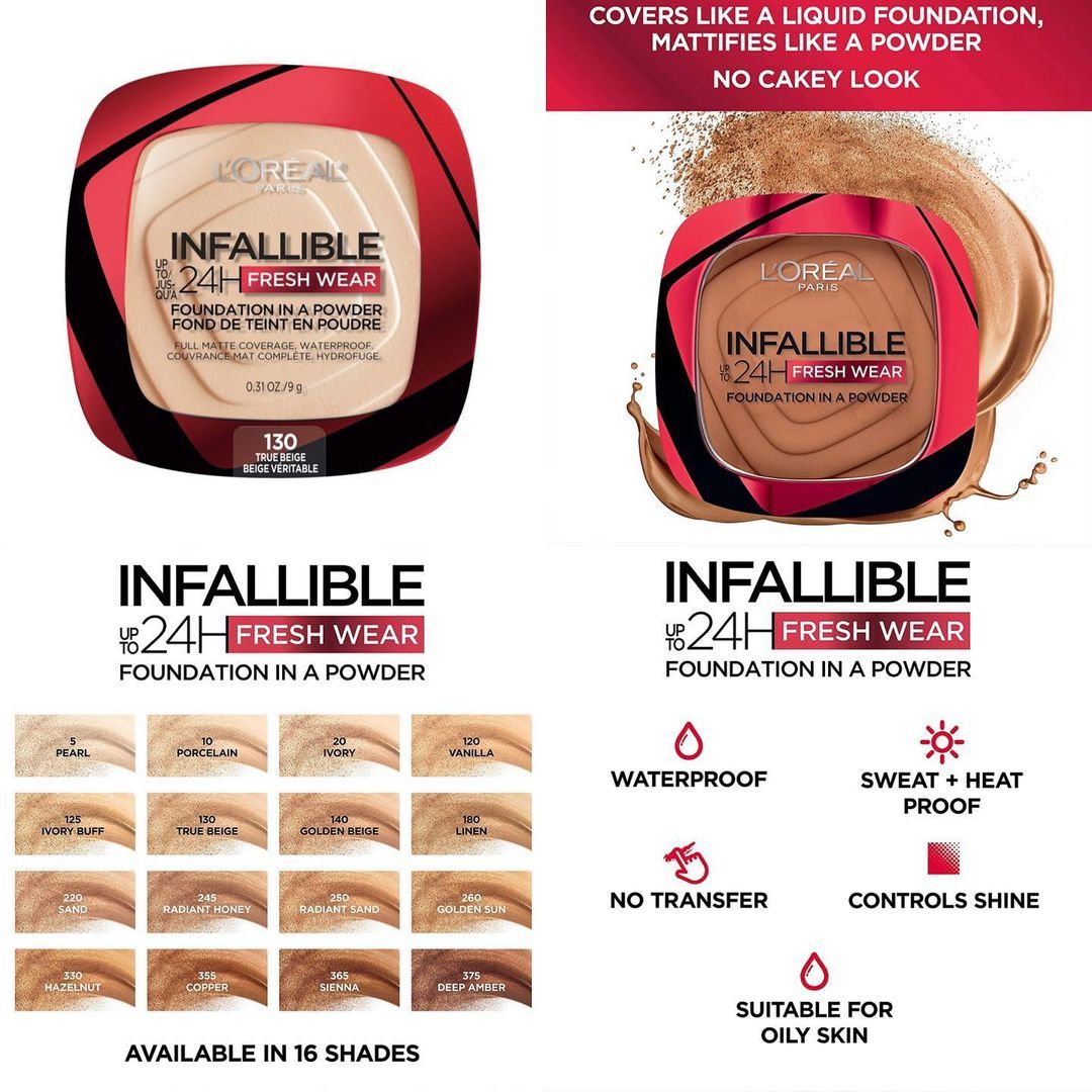 Phấn Phủ Nền Nén  24H Fresh Wear Powder Foundation