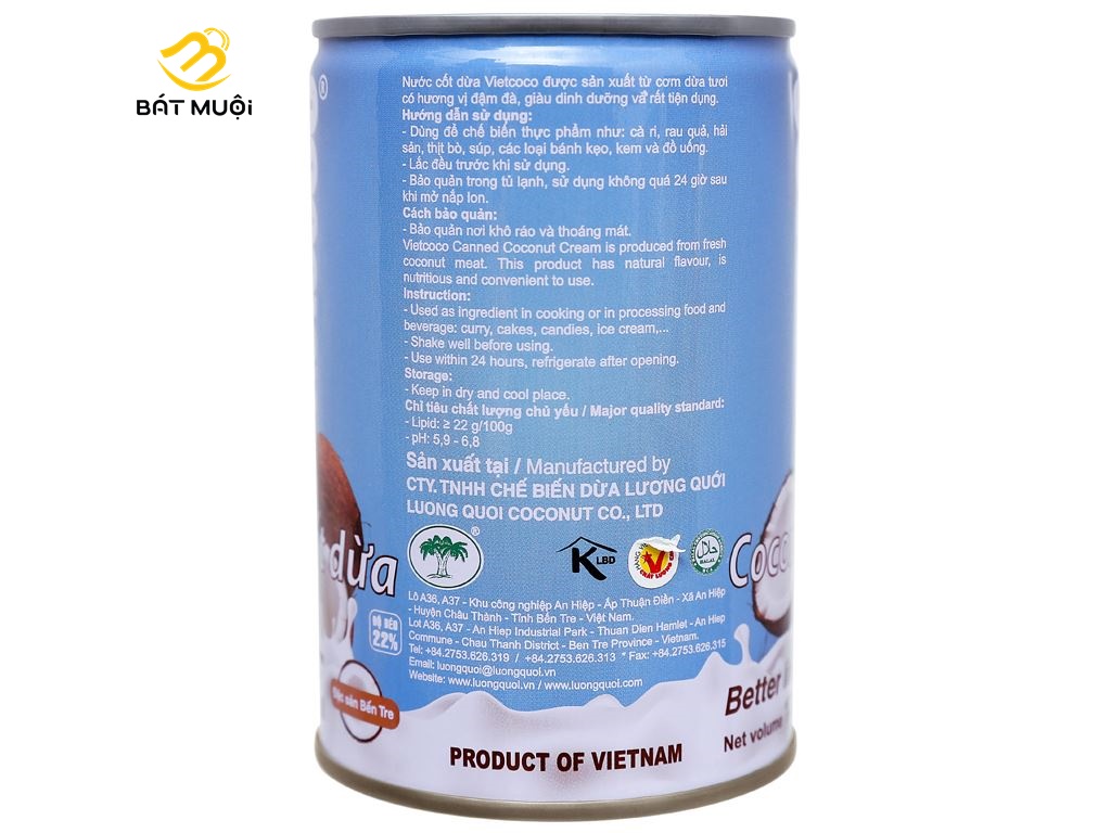 Nước cốt dừa Vietcoco lon 400ml - Tạp hóa Bát Muội