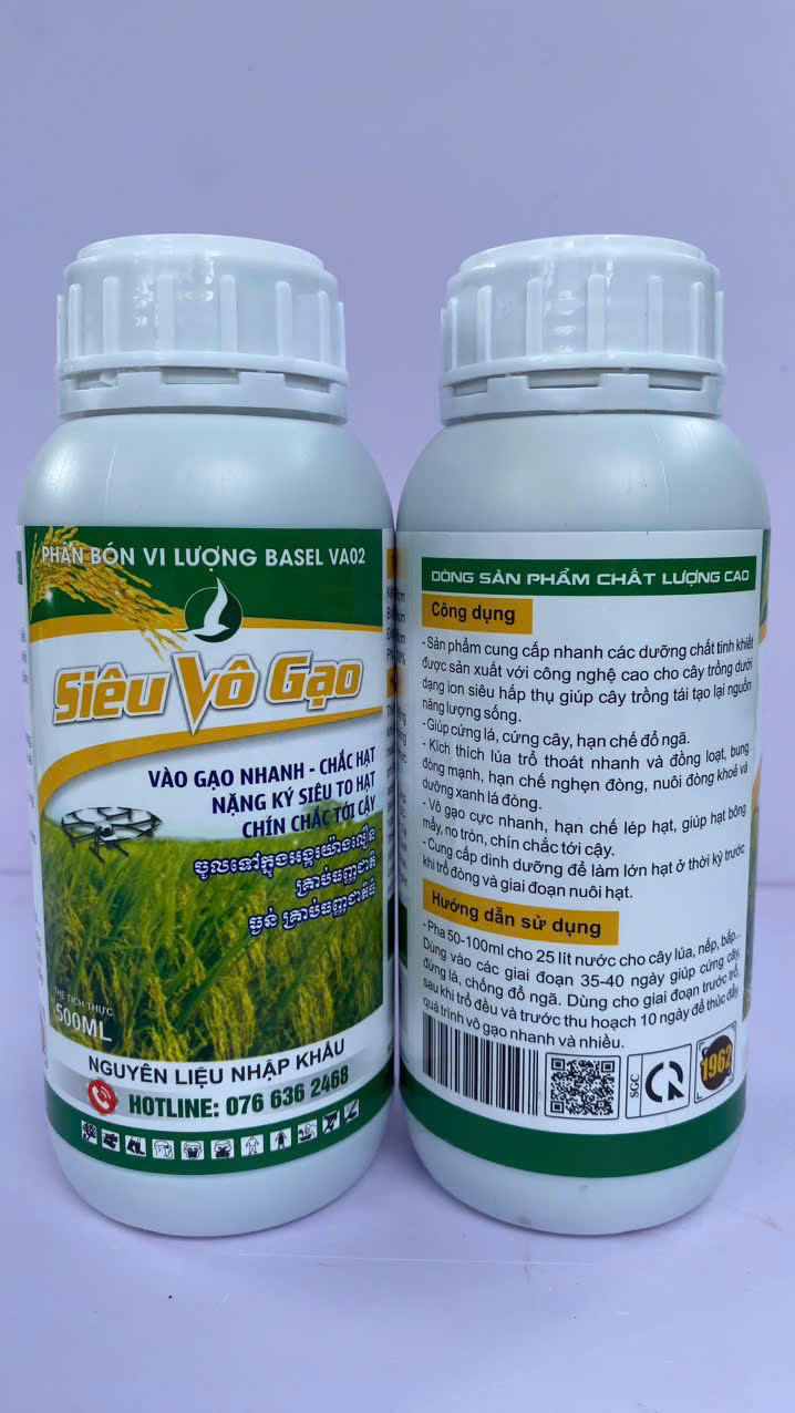 PHÂN BÓN CHUYÊN LÚA- siêu to hạt, chắc hạt, vô gạo nhanh (siêu vô gạo 500ml)