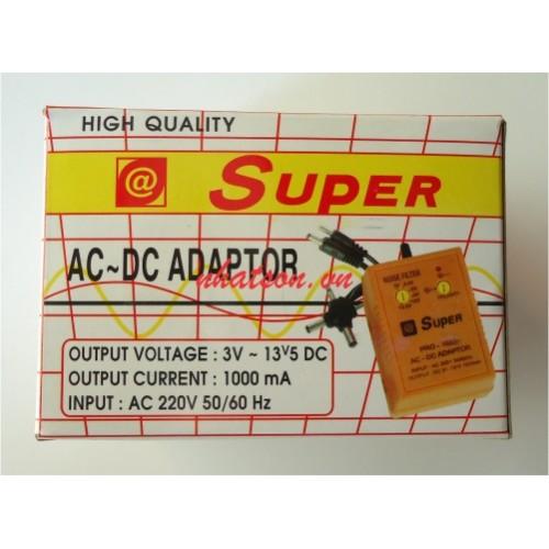 Nguồn Adapter Super Pro đa năng 1000MA