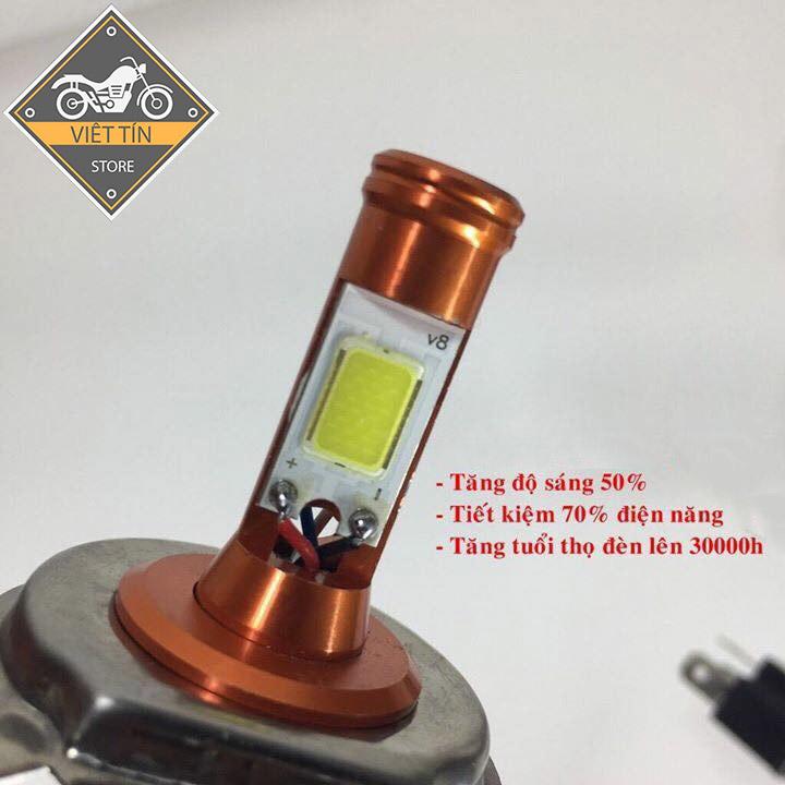 ĐÈN PHA LED CYT 2 TIM LED TRẮNG KC13 H4 (dùng điện acquy 12v) - Việt Tín