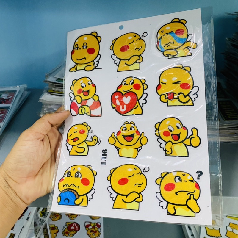 Tem logo khủng long kute keo nổi