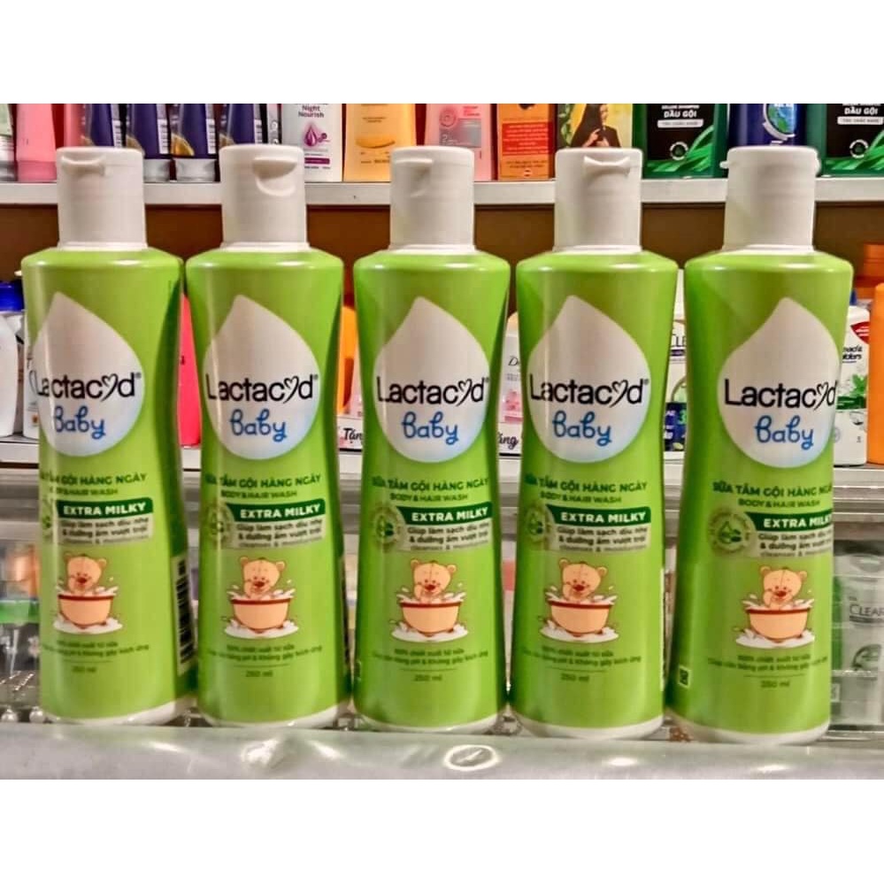 Sữa tắm gội cho bé Lactacyd Milky 250ml
