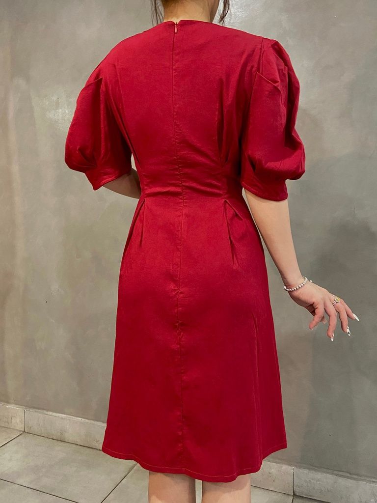 Đầm kiểu nữ cổ tim chiết ly eo - Lovadova 22D06C001