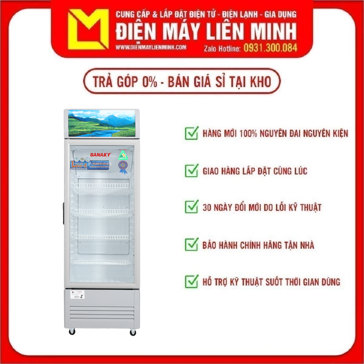 Trả góp 0% - tủ mát sanaky vh-308kl 300 lít - miễn phí vận chuyển hcm