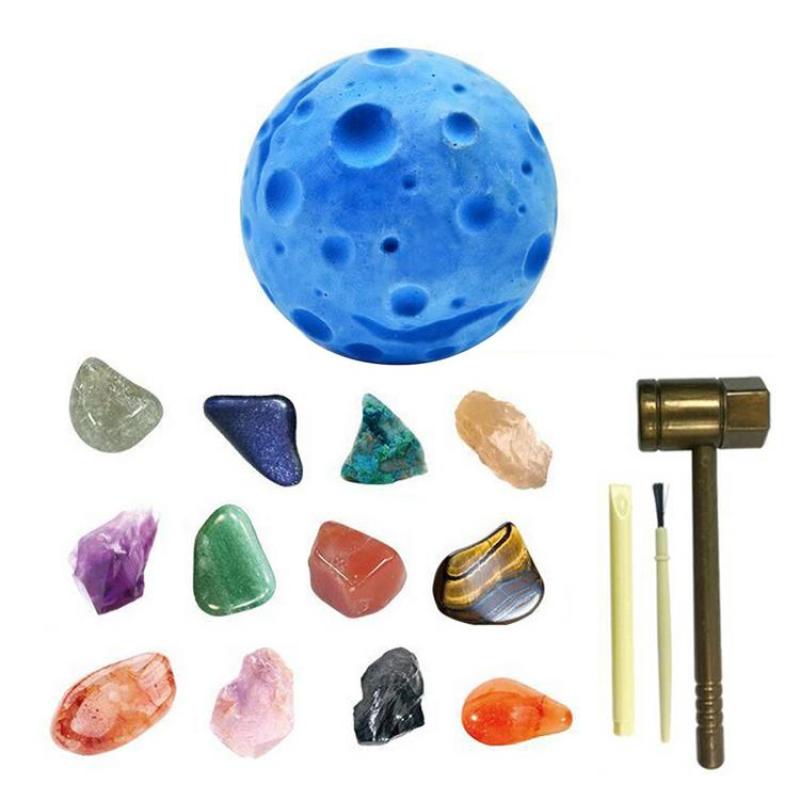 Gemstone Digging Kit Planet Crystals Dig Kit with Mining Tools Crystal Excavation Toys Geology Archaeology Rock Gift 12 Real Gem Excavation Kit for Kids natural