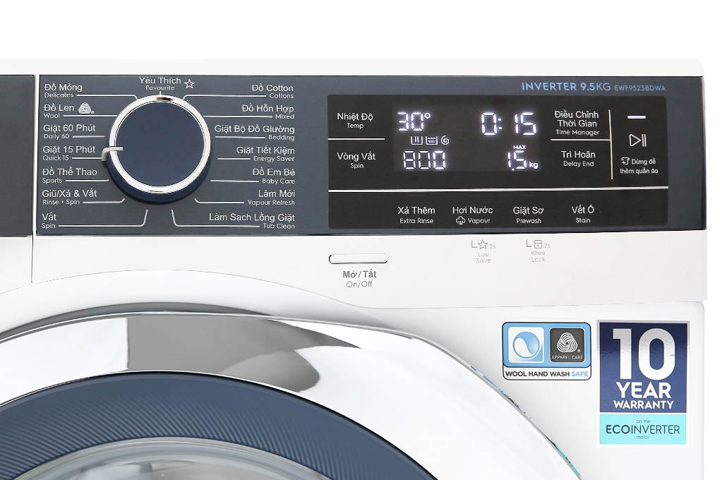 [Trả góp 0%]Máy giặt Electrolux 10kg lồng ngang EWF1042BDWA