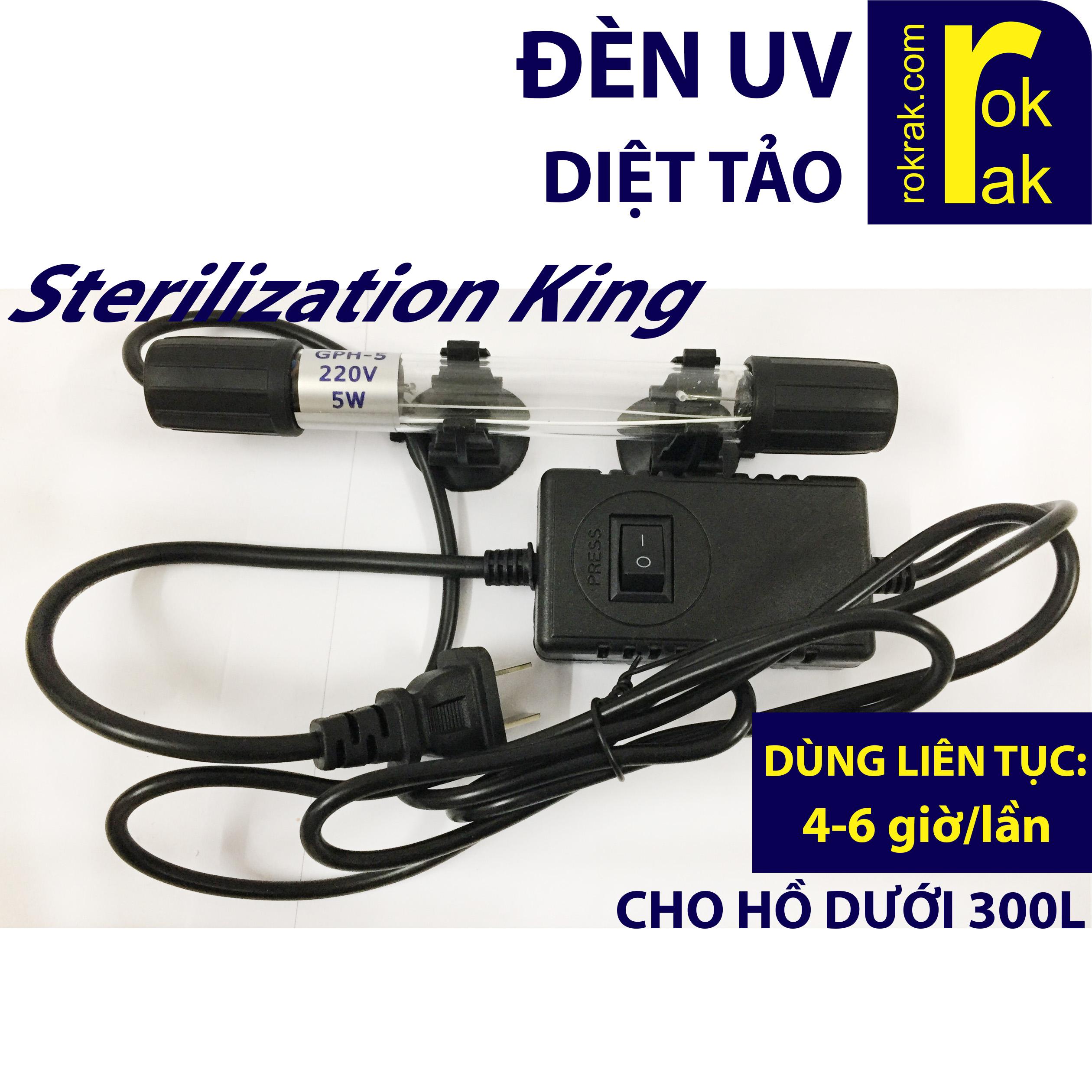 [HCM]Đèn UV 5W Sterilization King diệt tảo cho hồ cá dưới 300L