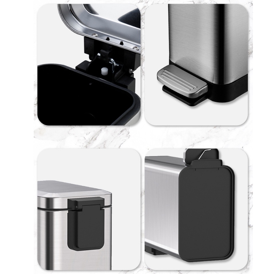 Thùng rác INOX đóng nắp chậm cao cấp VIKIT R16