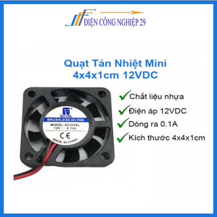 Quạt Tản Nhiệt Mini 4x4x1cm 12VDC 0.08A
