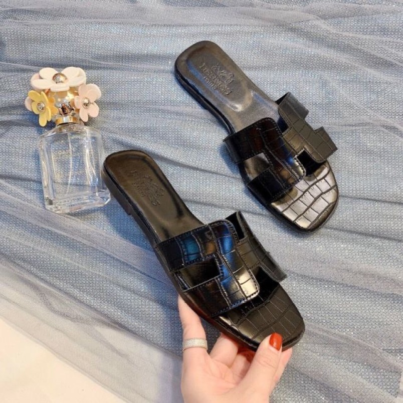 Dép lê nữ da Cá Sấu Hàn Quốc kèm clip thật giá rẻ