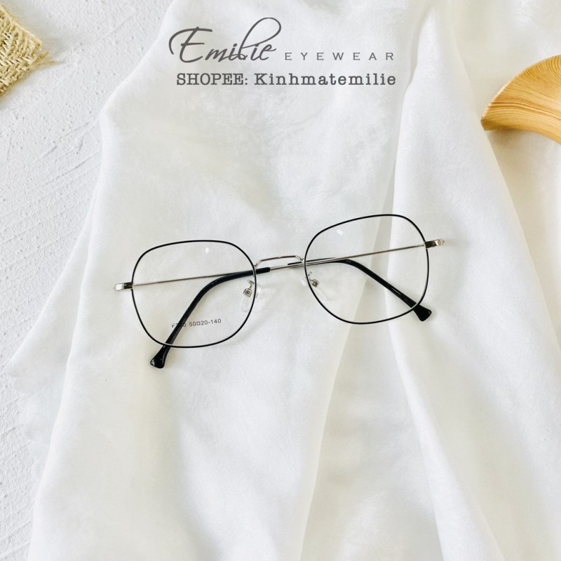 Giá bán Kính gọng mảnh vuông bầu nam nữ Emilie eyewear chất liệu kim loại phụ kiện thời trang f220
