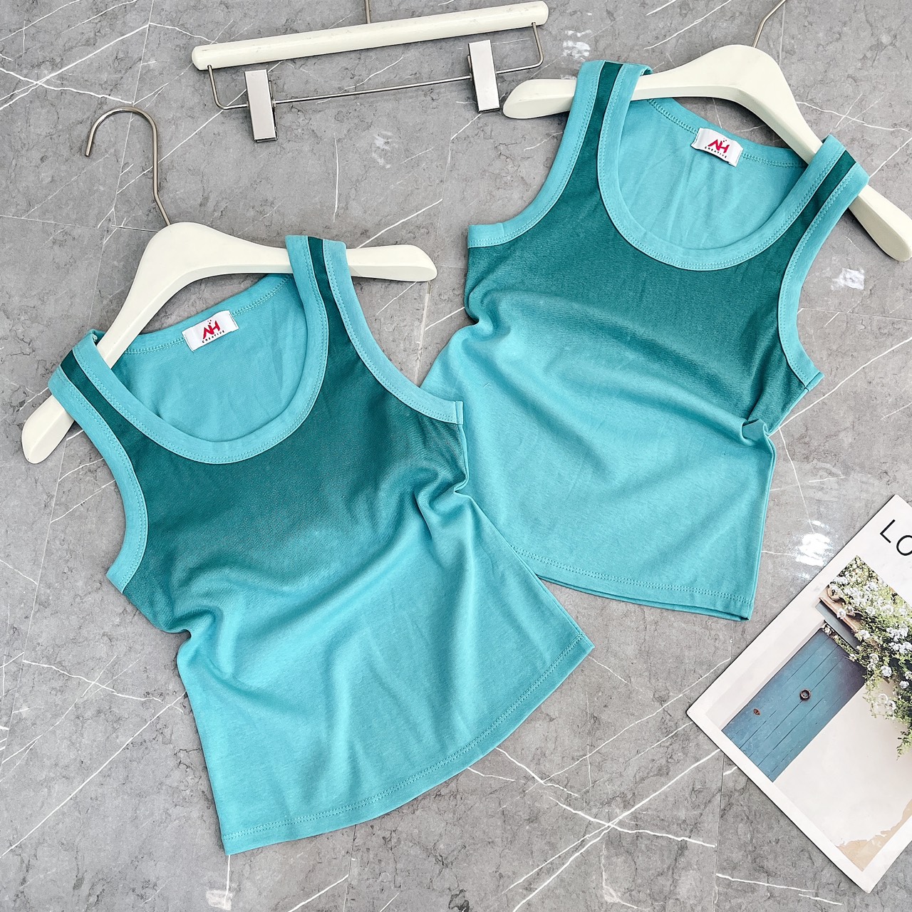 Áo thun nữ ba lỗ ôm body phối loang (A.H)