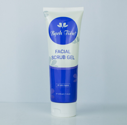 Gel kỳ tẩy tế bào chết dành cho da mặt và body Facial Scrub Gel Bạch Tiên (220ml) - Mỹ Phẩm Nhật Việt Chính Hãng