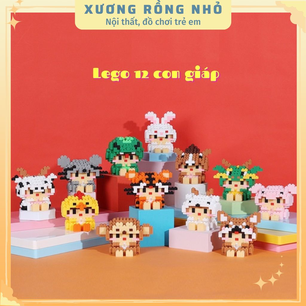 ,Mô hình lắp ráp 12 con giáp  3D mini