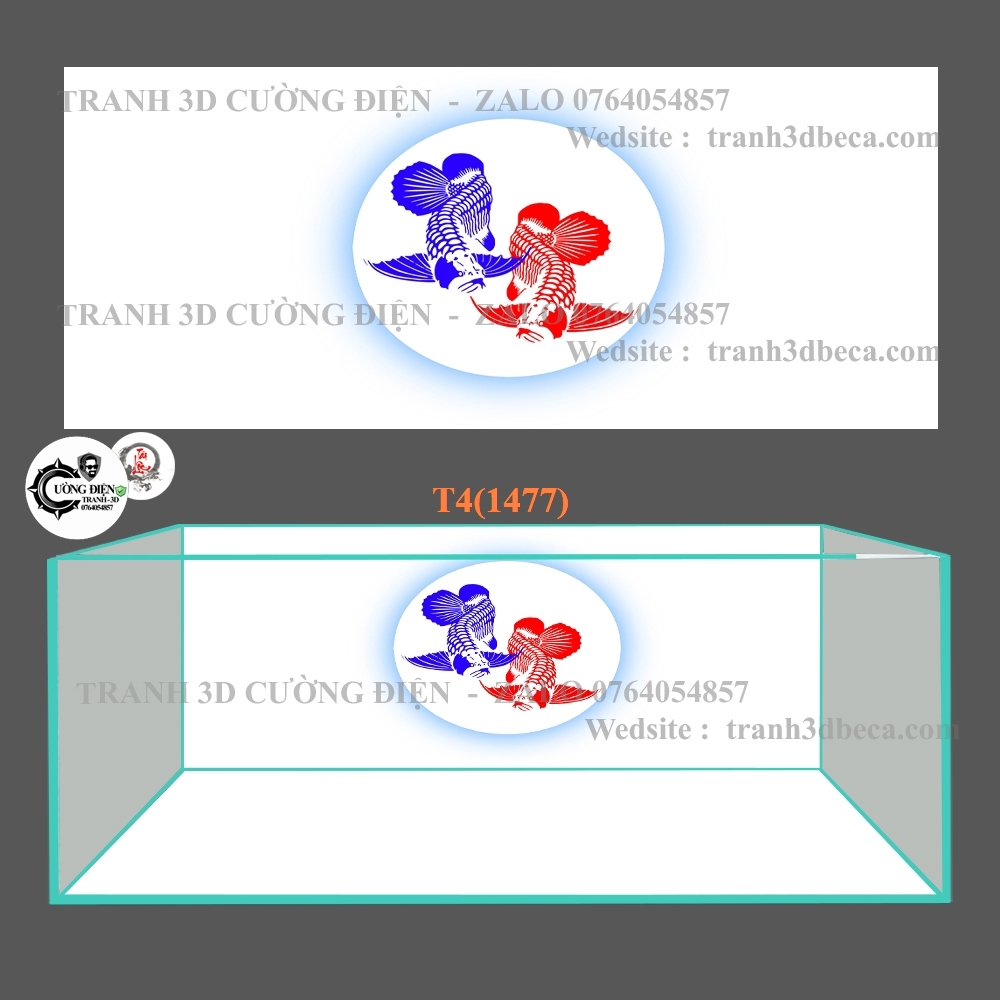 Decal dán trang trí bể cá cảnh 3D