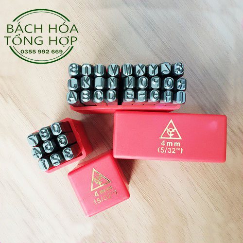 Combo bộ đục đóng chữ và số 4mm