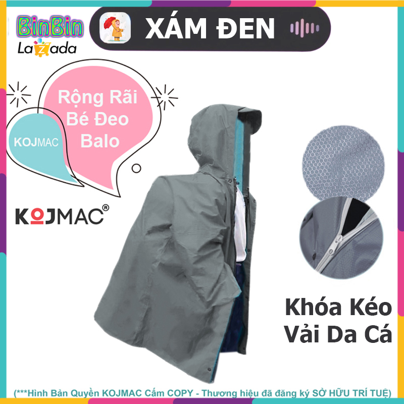 Áo mưa trẻ em dây khóa kéo kojmac raincoat for kid