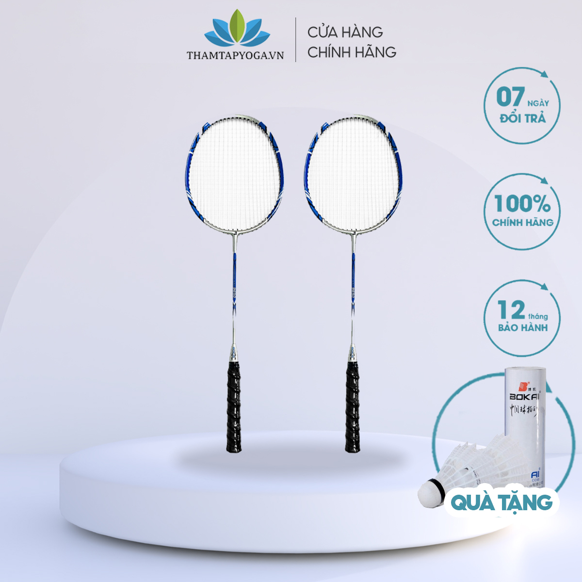 Cặp vợt cầu lông Bokai BK-9650  [TẶNG KÈM 3 QUẢ CẦU]