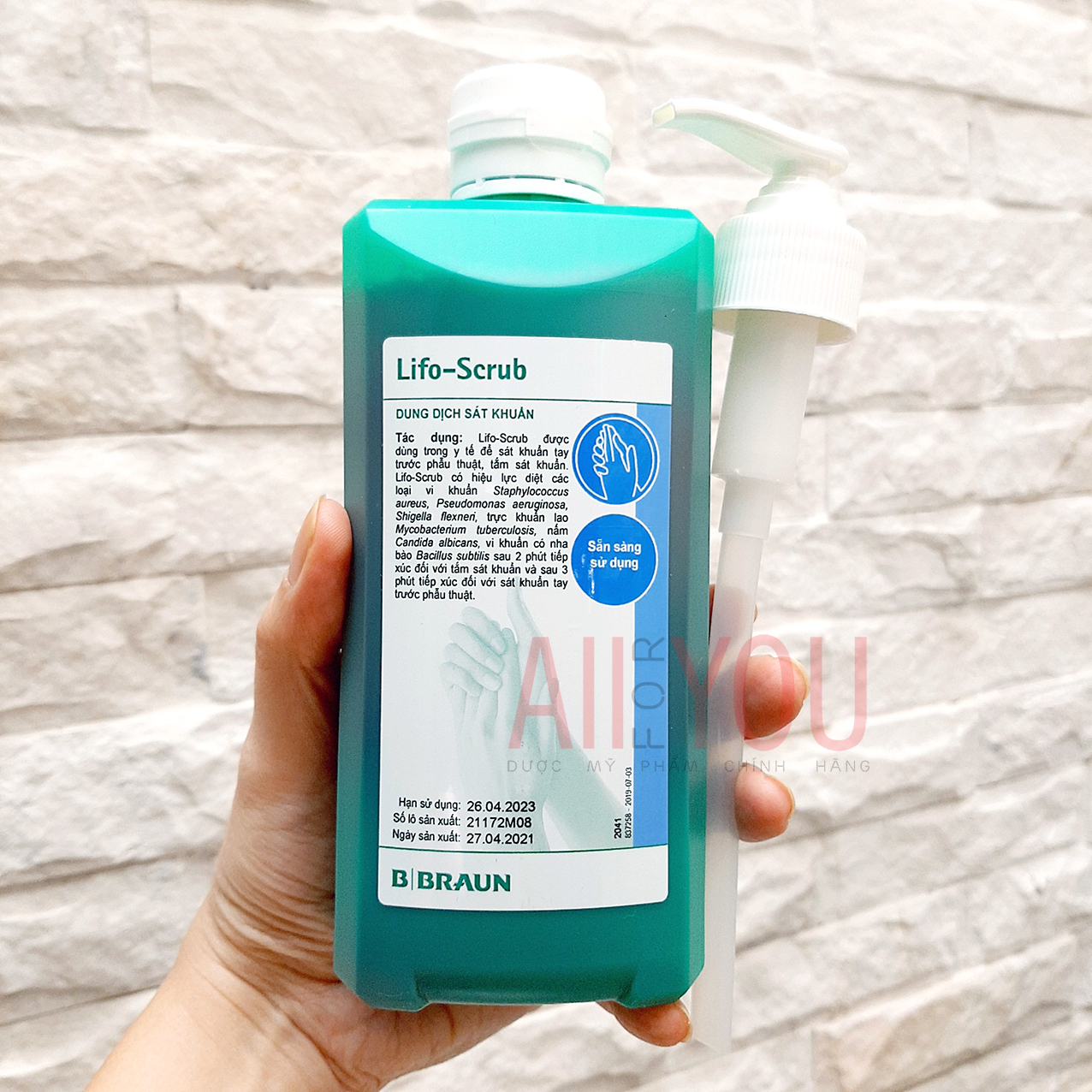 [CHÍNH HÃNG] [DATE 3/2024] B BRAUN Lifo Scrub 500mL - Dung Dịch Sát Khuẩn.
