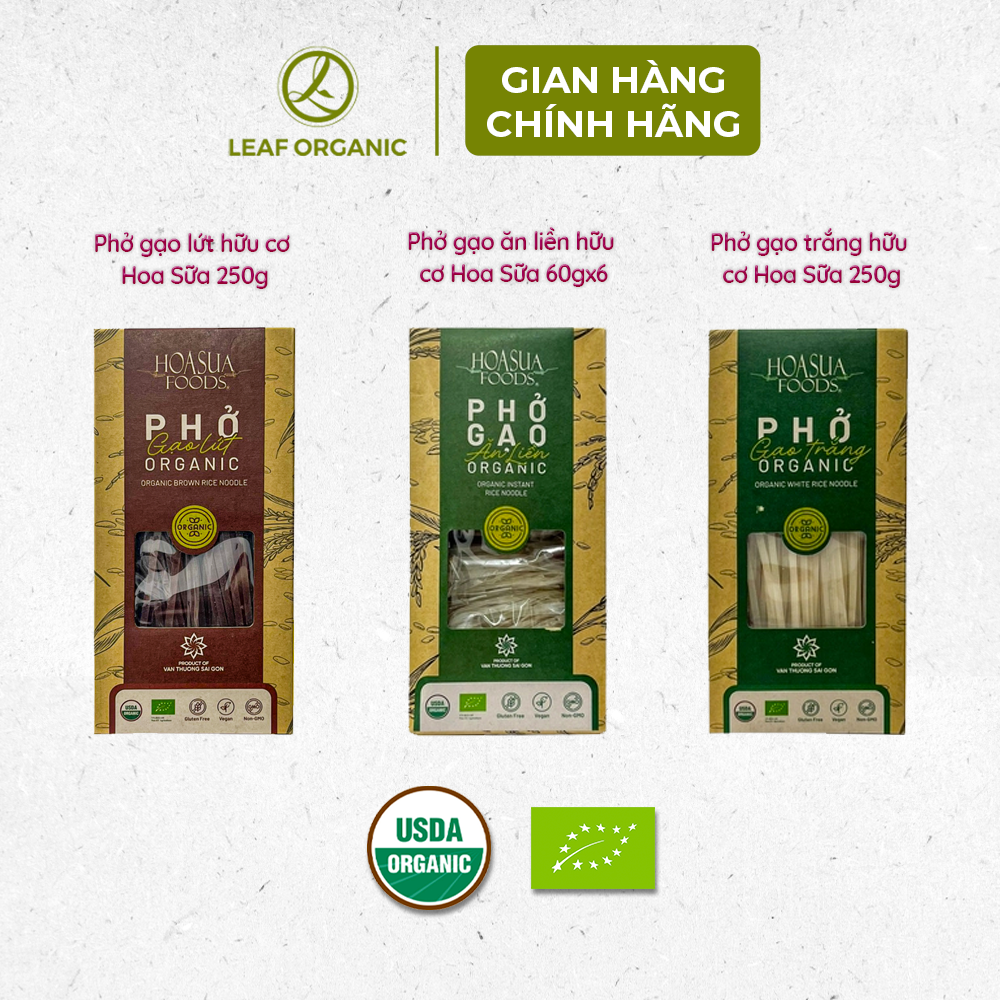 Phở ăn liền gạo trắng Hasa Bio 400g - Leaf Organic HCM