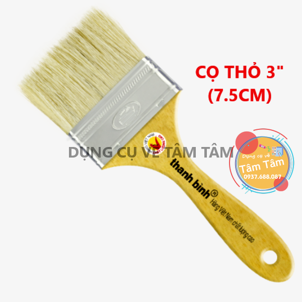 Cọ đầu bằng, Cọ lông thỏ thanh bình-Dụng cụ vẽ Tâm Tâm