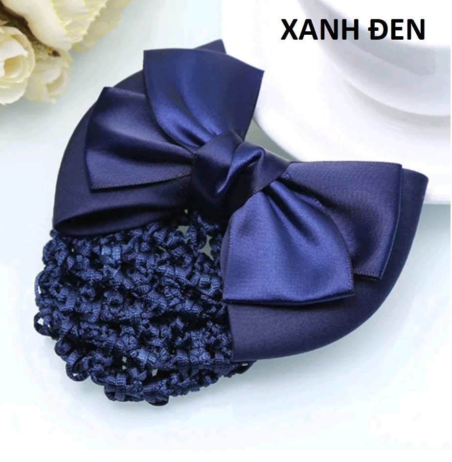 Kẹp tóc có lưới Lưới búi tóc Kẹp tóc hình nơ có lưới búi tóc