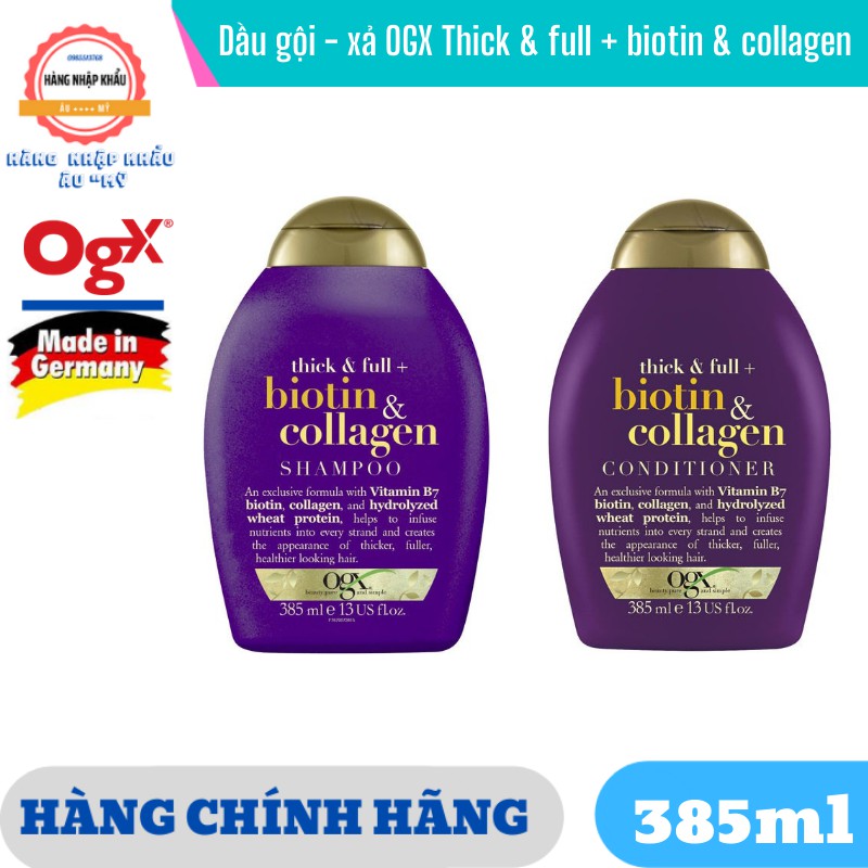 Dầu gội xả biotin collagen OGX 385ml – Đức