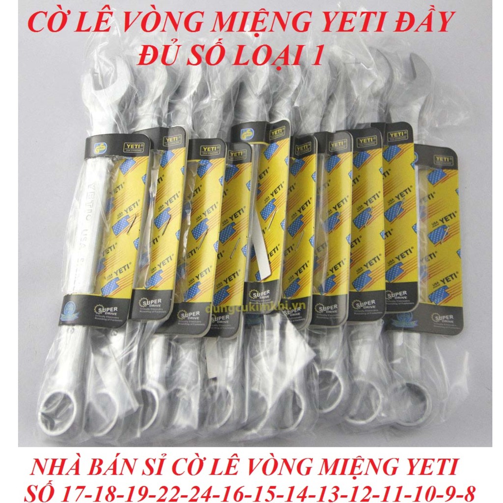 [HCM]Cờ Lê Vòng Miệng YETI Đầy Đủ Các Số Loại 1 Hợp Kim Siêu Bền Cầm Chắc Tay Tiện Lợi (Xuất Xứ Đại Loan)