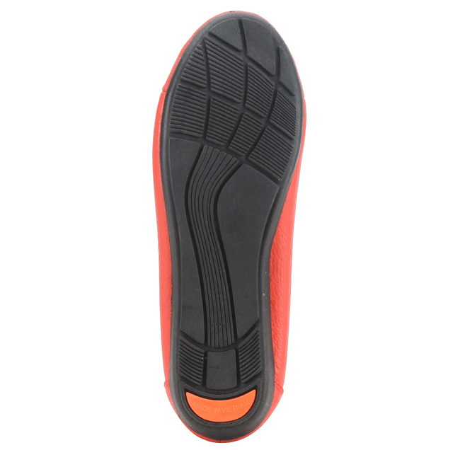 Giày nữ búp bê da bò màu cam HK7910