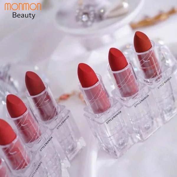 Son 3CE Soft Matte Lipstick, Son Thỏi 3CE Siêu Lì Vỏ Trong Suốt