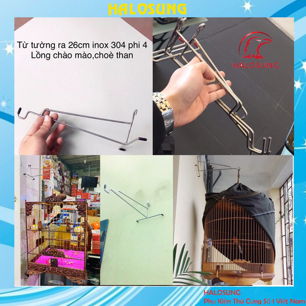 Móc treo lồng chim chào mào inox phi 5 PK33