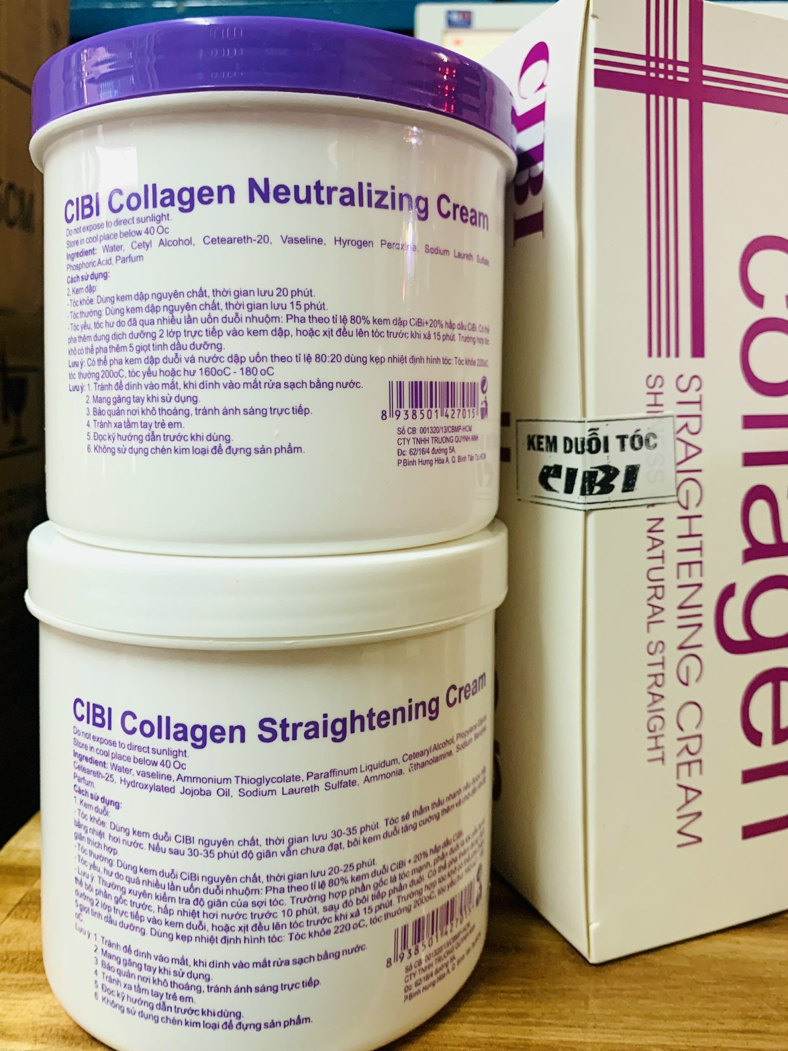 KEM DUỖI TÓC CIBI COLLAGEN, PHỤC HỒI TÓC, SỐ (1+2) X 500ML