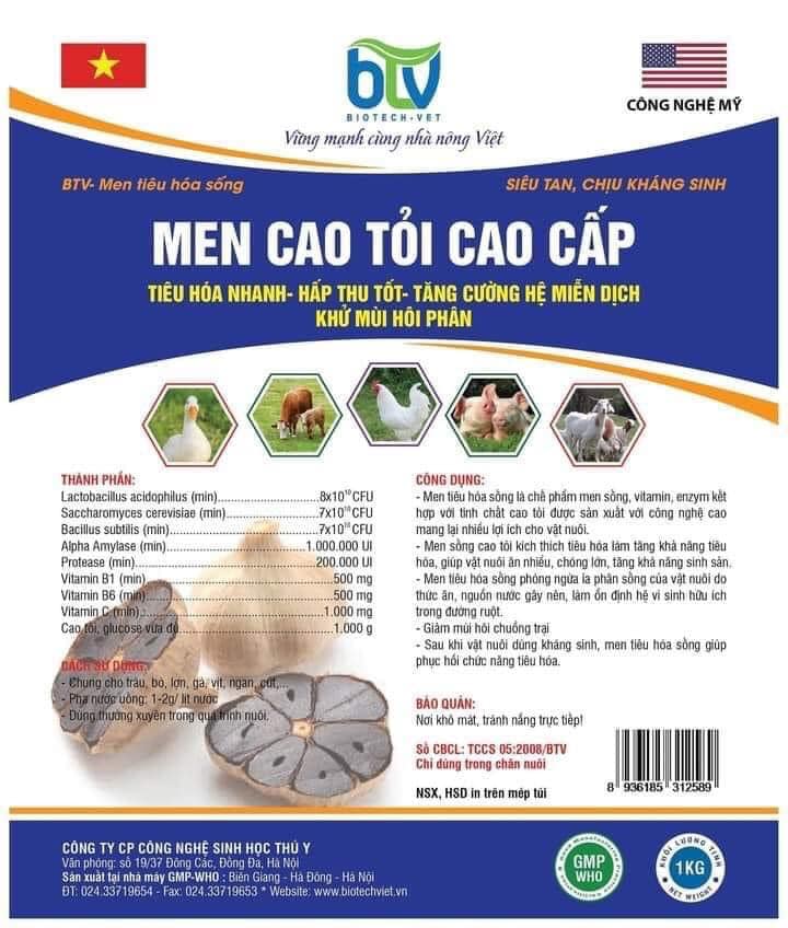 MEN TIÊU HOÁ cao tỏi ( combo 5 gói * 1kg )