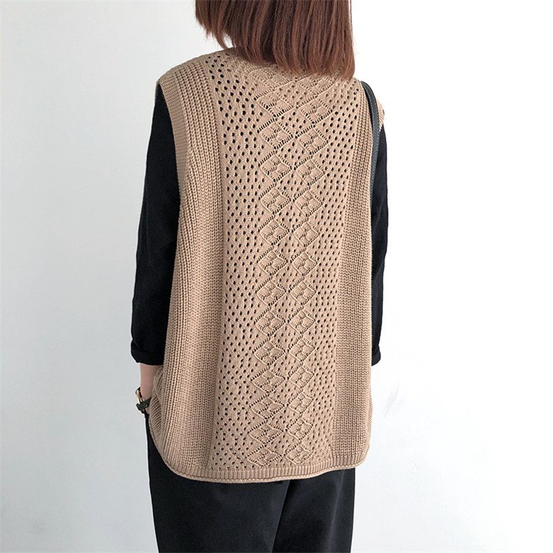 Áo gile len nữ form rộng khoác ngoài GL04