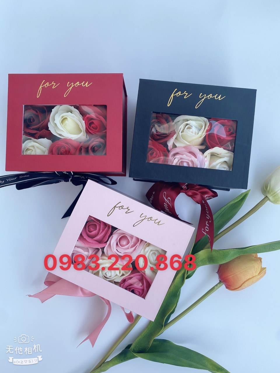 ( Mẫu Mới) Hộp Mika Hoa Hồng Đựng Son Cao Cấp.