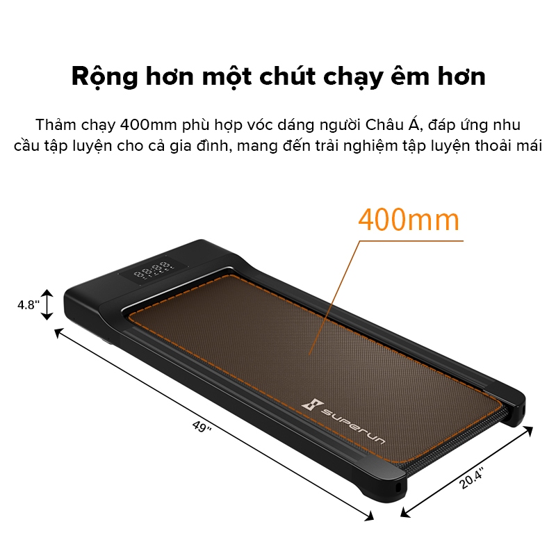 Superun máy chạy bộ nâng cấp cho không gian bên trong, dụng cụ tập thể dục máy chạy bộ văn phòng gia đình, máy chạy bộ dưới bàn, máy chạy bộ đi bộ