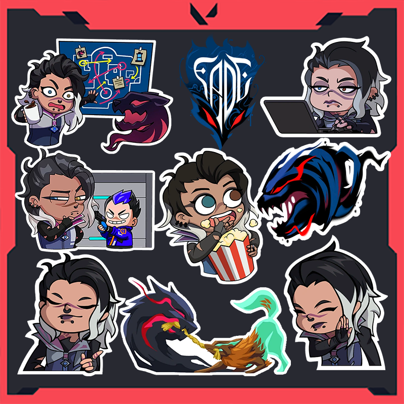 Sticker Valorant - Hình dán Agent Fade (set 9 hình)
