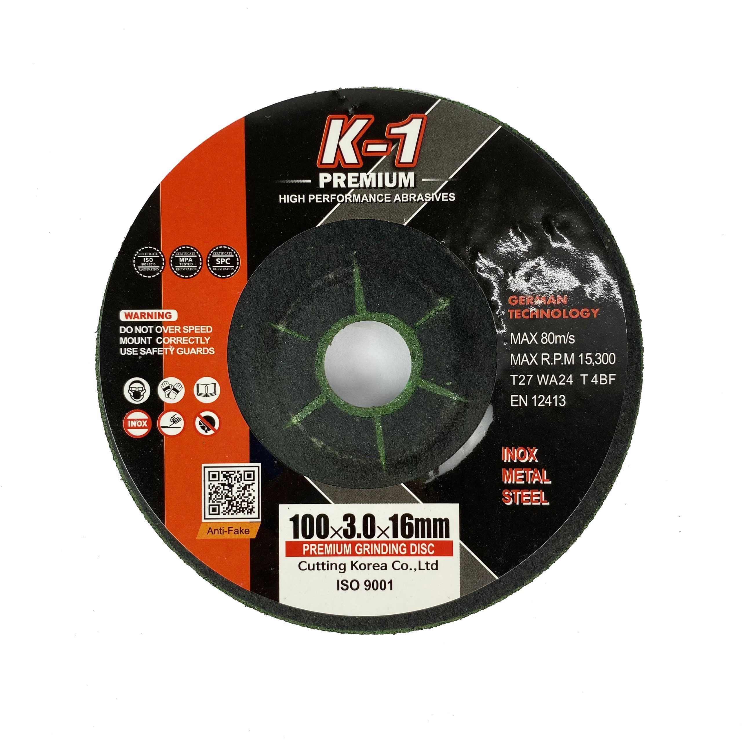 ĐÁ MÀI INOX 100mm (100 x 3.0 x 16mm) thương hiệu K1