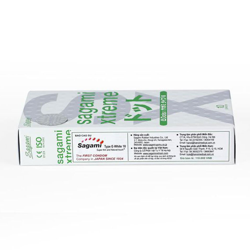 Bao cao su siêu mỏng Sagami Xtreme Dots Type có gân gai