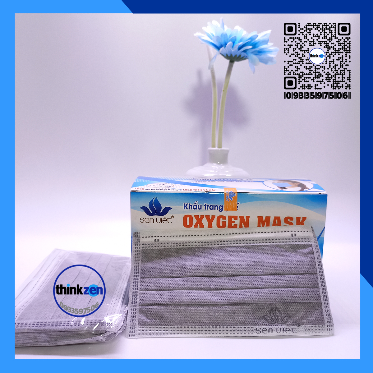Khẩu trang y tế 4 lớp Sen Việt Oxygen Mask, khautrang 2D, kháng khuẩn chống bui, hợp thời trang