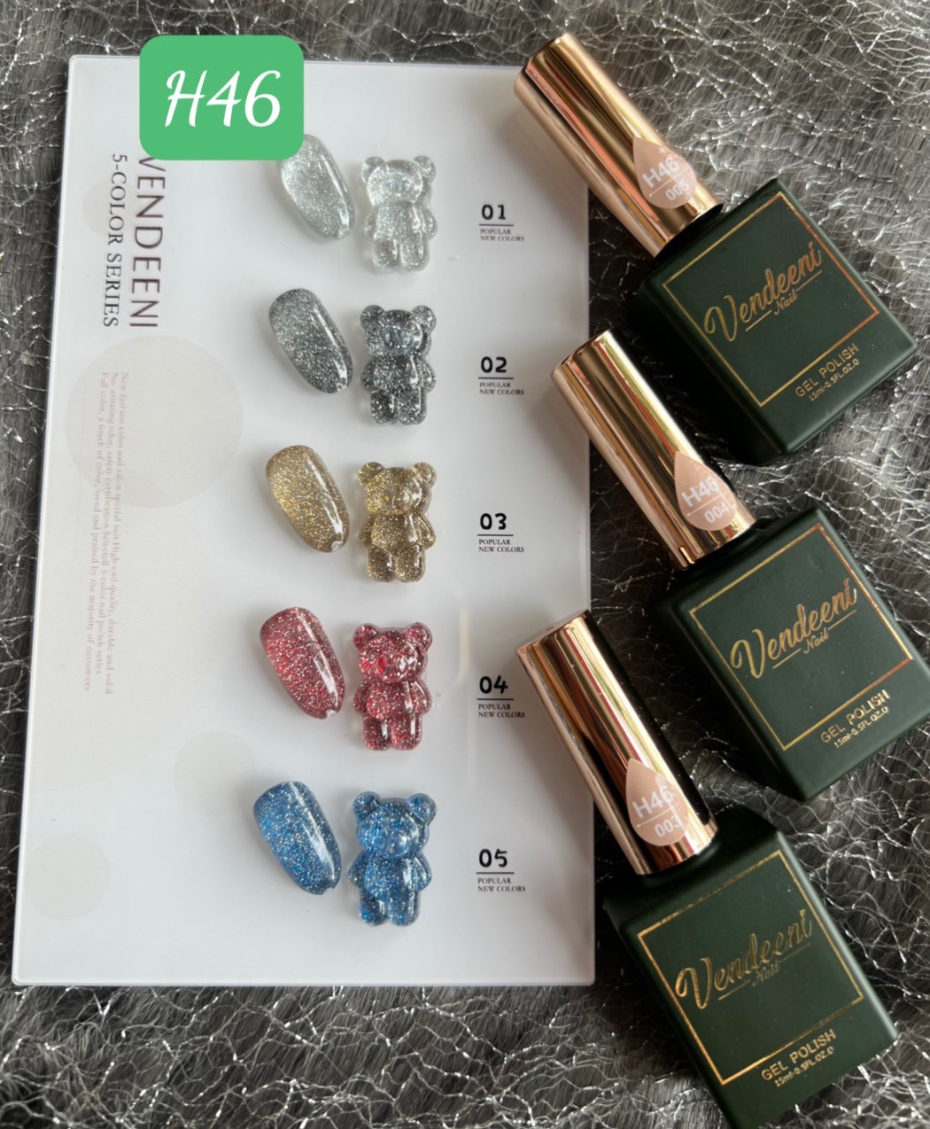Sơn gel nhũ flash siêu sáng set 5 màu hot mới vendeeni