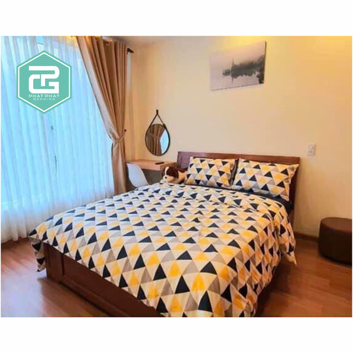 Bộ ga gối Thắng Lợi {5 món} 100% Cotton chuẩn logo ( 1 chăn + 1 ga bọc + 2 vỏ gối nằm + 1 vỏ gối ôm -inbox chọn mẫu )