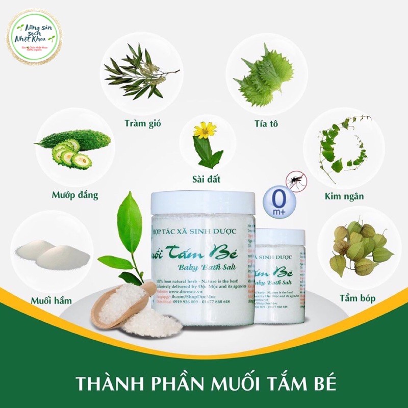 Muối Tắm Bé Sinh Dược Eco ( An Toàn, Trị Rôm Sảy, Cứt Trâu , Mẩn Ngứa Cho Bé) Sản Phẩm Chính Hãng
