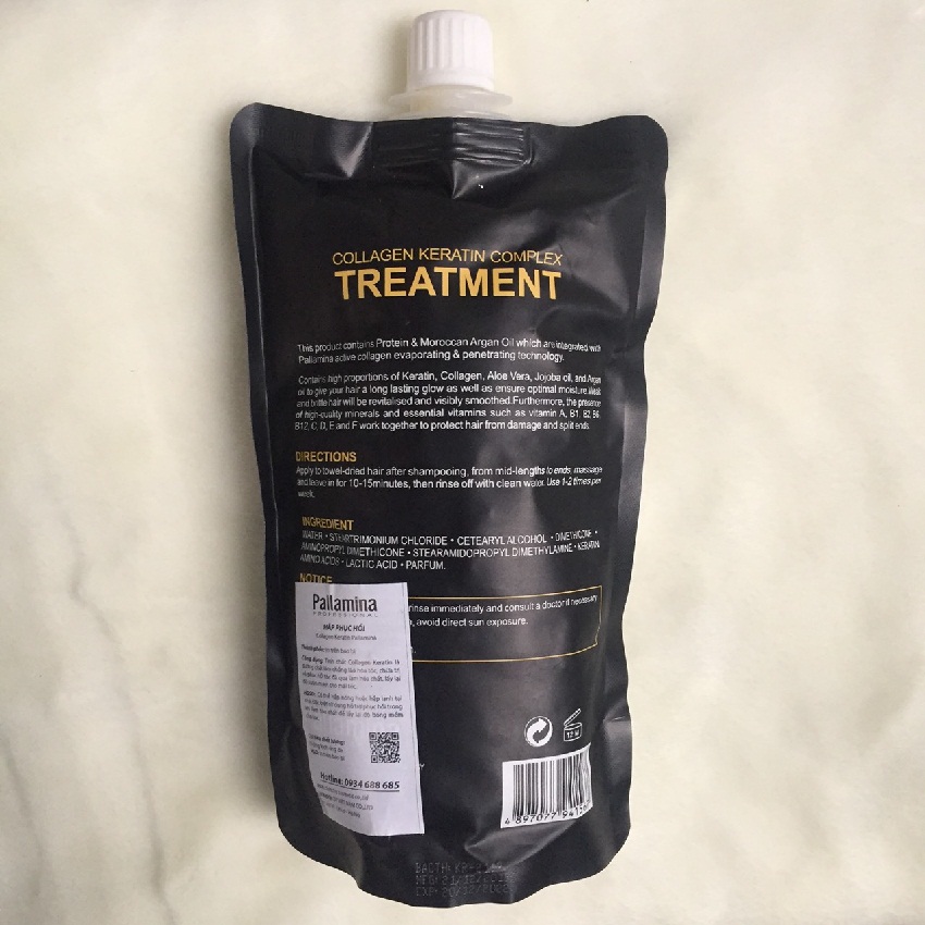 [HCM]Kem hấp tóc Pallamina Collagen Keratin Complex Treatment siêu mượt 500ml