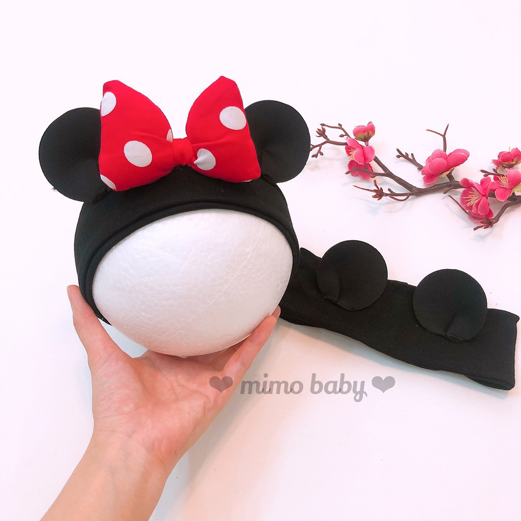 Băng đô bản to nơ mickey dễ thương cho bé